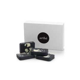 KIT 4 JABONES ARTESANALES de CARBON ACTIVADO y TEA TREE