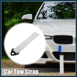 TUCKBOLD 2 Set Front Bumper Car Tow Strap Trim Trailer Belt with Rope Trailer Hook Nylon Silver Tone Automotive Parts