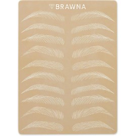 Piel de Práctica Microblading para Cejas 6 Pcs - Sin Tinta, Doble Cara, Látex PMU/Tatuaje, Cejas Pre-Dibujadas para Principiantes y Técnicos Profesionales - BRAWNA