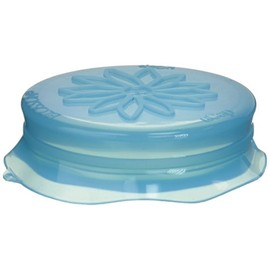 Blossom Mason and Canning Jar Sipping and Drinking Lid Caps, Silicone, For Wide Mouth Size Mason Jars, 4-Inches; Blue; 1 Lid