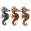 NOIAFZY 3PCS Shiny Rhinestone Seahorse Brooch - Retro Sparkling Sea