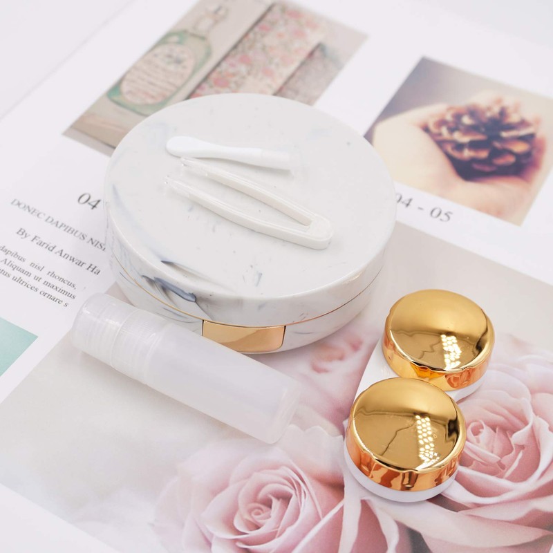 Honbay Fashion Marble Contact Lens Case Portable Contact Lens Box