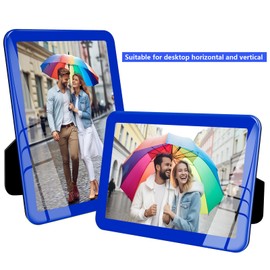 Bluesun 4x6 picture frame blue, picture frames glass, hanging picture frame, Matted for wall and tabletop Decor (4x6, blue)