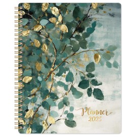 2025 Planner - Planner 2025, Jan. 2025 - Dec. 2025, 8'' x 10'', 2025 Planner Weekly and Monthly with Tabs, Pocket, Twin-wire Binding - Art Leaves
