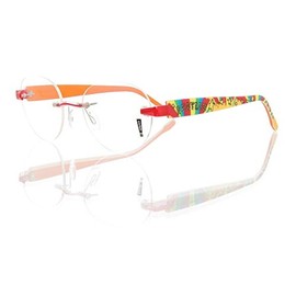 Switch It Glasses - 2404, unisex, adult, yellow-red, orange interior