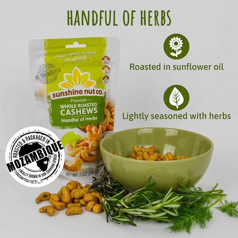Sunshine Nut Company Whole Roasted Lightly Salted Cashews, Handful of