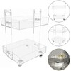 VPABES 2-Tier Small Acrylic Rolling Cart with Wheels,Mobile Side Table