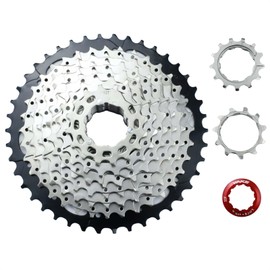 TRKIMAL Multiple Freewheel Bicycle Bike Accessories 9 Speed Cassette 11-25T/11-28T/11-32T/11-36T/11-40T/11-42T Compatible for Mountain Bike, Road Bicycle, MTB, BMX (9spd-11-42T)