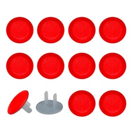 12 Pieces Outlet Covers Child Proofing Electrical Safety Socket Protection Caps, 2-Prong Power Wall Plate Safety Receptacle Plugs Protector Guard Pure Red Pattern