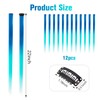 Tasodin 12 PCS Ombre Blue to Teal Green Clip in