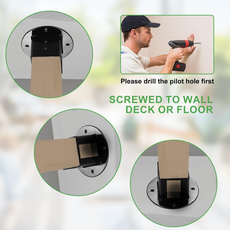 Post Holder, Pack of 2 Screw-On Sleeves, 50 x 50