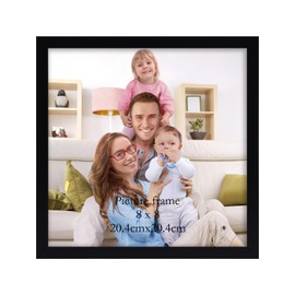 Giftgarden 8x8 Picture Frame Black, 8 by 8 Thin Square Photo Frame for Gallery Wall Tabletop Display, Single