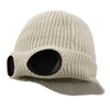 Clakllie Visor Beanie Hat with Goggles Newsboy Knitted Hat for