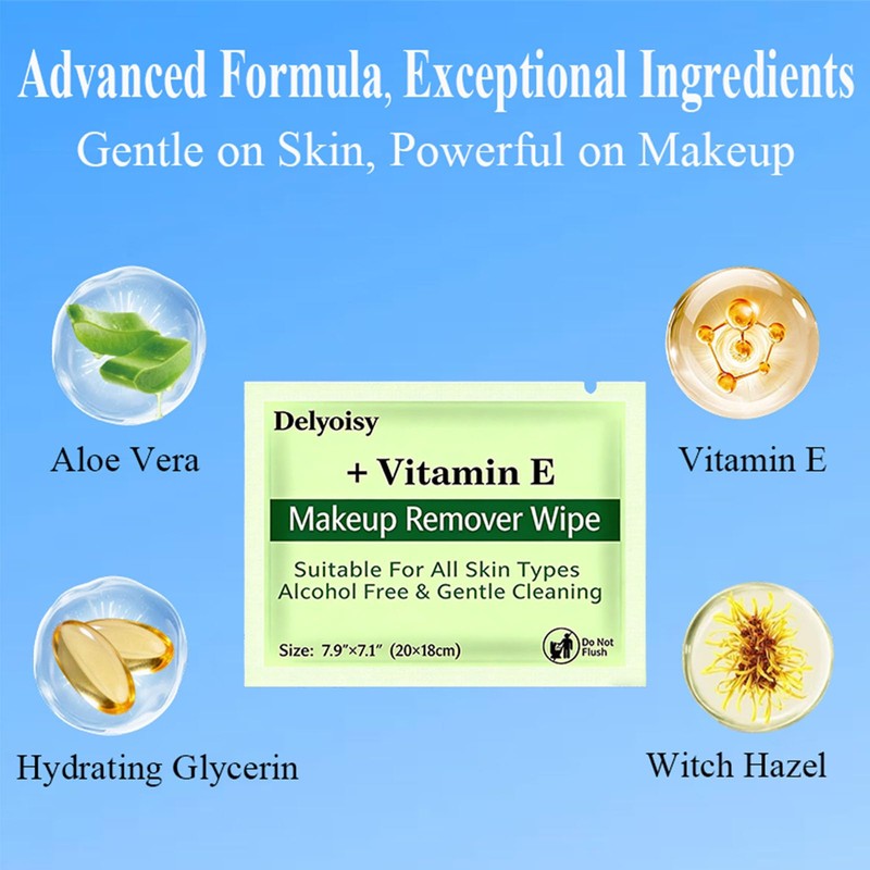 300 Count Makeup Remover Wipes Bulk, Individually Wrapped & Travel