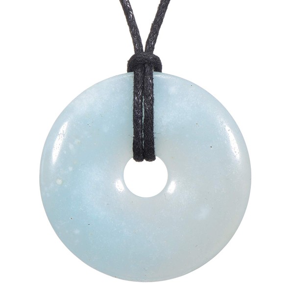 Morella Ladies' Necklace 80 cm with Doughnut Gemstone Pendant in