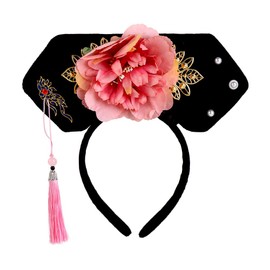 Leadigol Women Headband Chinese Qing Dynasty Hair Hoop Ancient Chinese Traditional Hanfu Hairband Classical Royal Court Headwear Princess Headband Hair Accessories for Women Girls
