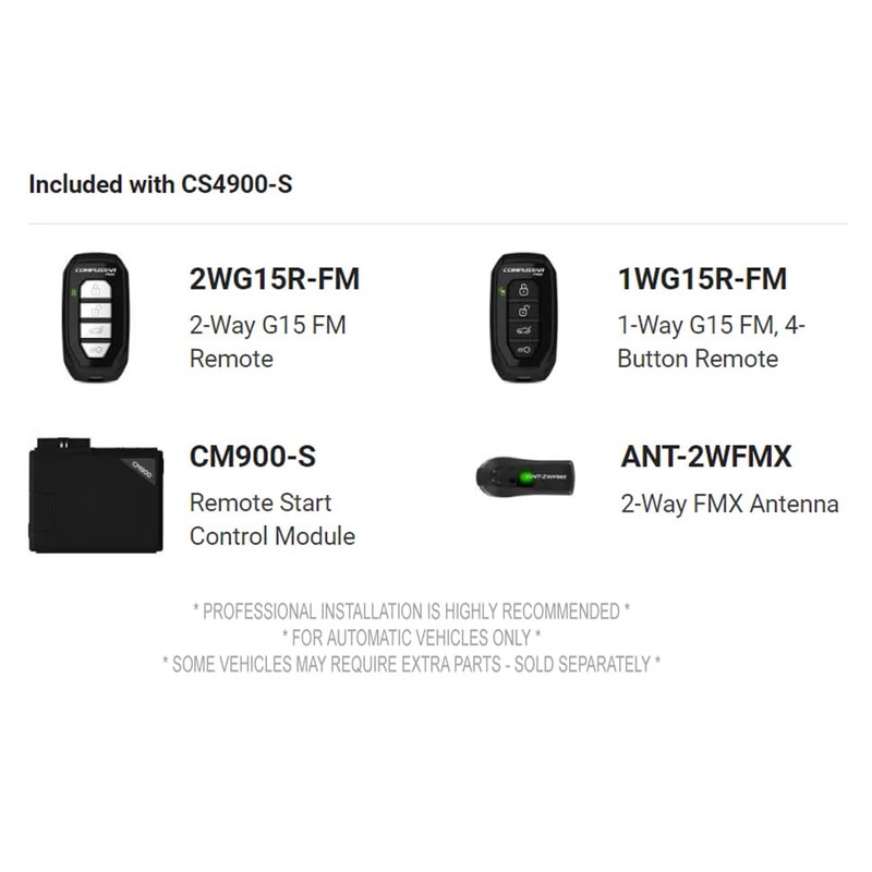 Compustar Compustar CS4900-S (4900S) 2-Way Remote Start and Keyless Entry