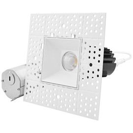 LUXRITE 2 Inch Square Trimless LED Recessed Light, 5CCT Selectable 2700K-5000K, Interlocking Module, 15W, 1000LM, High Output, Dimmable Ceiling Spotlight, Wet Rated, IC Rated, ETL Listed