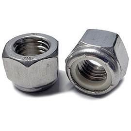 Superior Grade/Type 316 Stainless Steel Nylon Insert Lock Nuts - Marine Bolt Supply (5/16-18 (Pack of 50pcs))