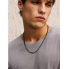 Flat Chain Male Necklace 24inch Stainless Steel Black
