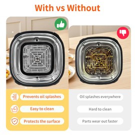 Oil Splash Guard for Ninja Crispi Hot Air Fryer, Heat-Resistant Magnetic Splash Guards Suitable for Ninja CRISPi Air Fryer FN101, Accessories Keeps It Clean
