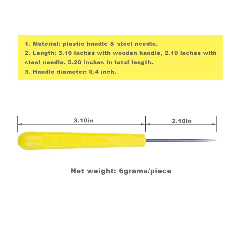 ZLKSKER (Pack of 4) Leather Stitching Sewing Awl with Plastic