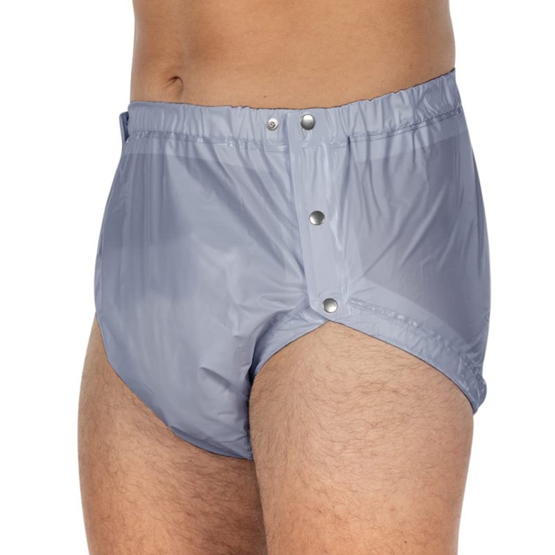 Suprima 1-249-011 Unisex PVC Briefs Buttonable Size S Transparent Blue