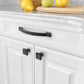 Amerdeco 10 Pack Oil Rubbed Bronze Cabinet Pulls 3.75 Inch(96mm) Hole Centers, Handles for Kitchen Cabinet Hardware, Arch Cabinet Handles for Bathroom ZH0016