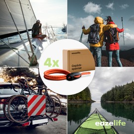 Set of 4 Tension Ropes for Attaching Warning Boards, Rubber Tensioner, Mounting Warning Sign, Adjustable Length (Signal, 100 cm)