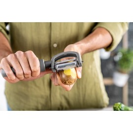 ZWILLING Z-Cut 5-in-1 Peeler, Length: 19 cm, Suitable for Left and Right Handed Users, Stainless Steel and Plastic, Grey