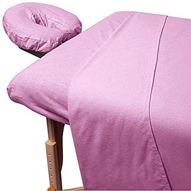 USA Bedding 600 Thread Count Pure Pima Cotton Massage Table Spa 3-PCs Sheet Set (Fitted Sheet & Face Rest Cover) Light Pink Solid