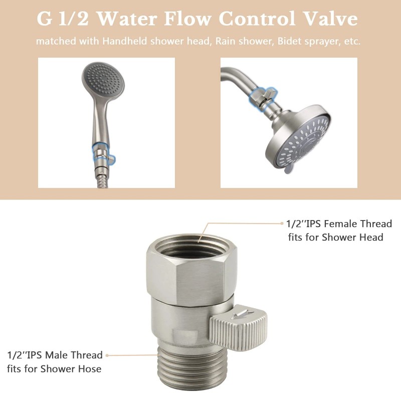 APLusee Water Flow Restrictor, Aplusee Brass Shower Head Pressure Reducer,