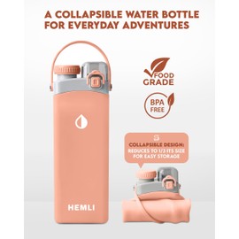 Botella de agua plegable de 20 onzas, botella de agua de viaje, botella de agua de senderismo, botella de agua plegable, botella de agua plegable, botella de agua de silicona, botella de agua portátil