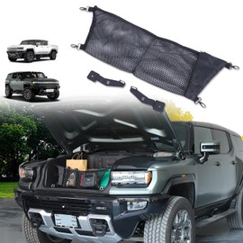 Front Trunk Cargo Net for Hummer EV Accessories, Fits 2024 2025 Pickup/SUV Envelope Style Mesh Trunk Net Organizer and Storage Stretchable Adjustable Elastic Nylon Front Cargo Netting with Hooks
