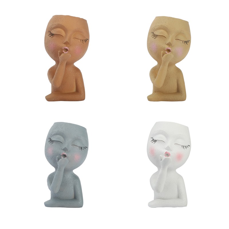 Mannequin Resin Flower Pot Face Flower Pot Garden Decoration