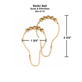 Brass Shower Curtain Ring Roller Ball Renovators Supply Manufacturing Set of 12