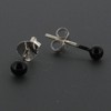 Touch Jewellery 925 Sterling Silver Ball Stud with Black Enamel