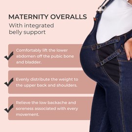 JOHNNY'S MAMA - Maternity Overalls for Pregnant Women, Stylish and Comfortable Pregnancy Overalls for Women, Maternity Overall, Maternity Dungarees Small