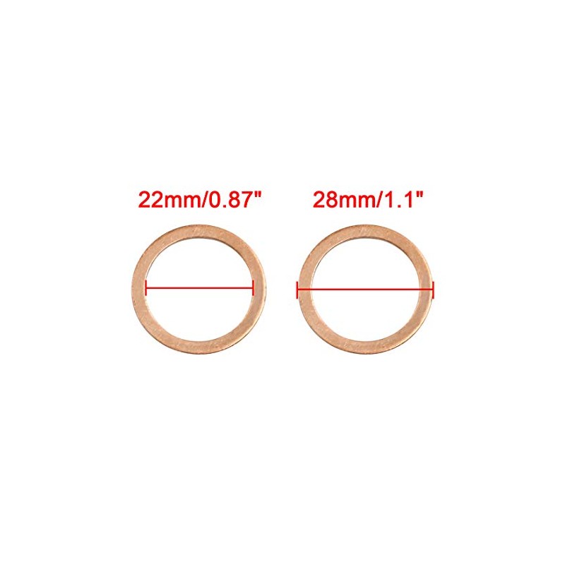 sourcing map Pack of 20 Washers 22 mm Flat Seal