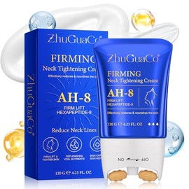 AH-8 Firming Neck Cream mit Acetyl Hexapeptide-8 & Doppel-Roller Massage | Straffende Halscreme gegen Falten, Doppelkinn & Schlaffe Haut | Straffen Halskontur & Reduzierte Halslinien
