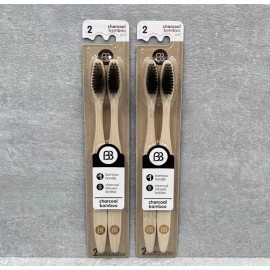 Brush Buddies Charcoal Bamboo Toothbrush Soft infused Bristles ( 2 Pack )