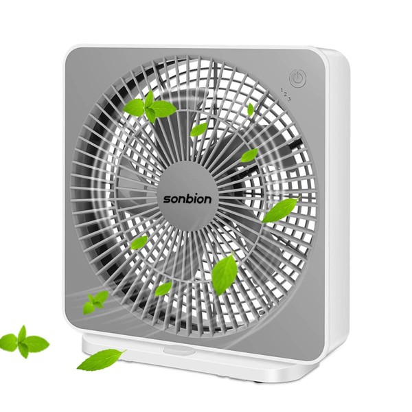 SONBION Box Fan, Three Speeds Window Table Cooling Fan 10