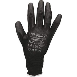 KS Tools Brilliant Tools BT156901 12 Pairs Black Micro Fine Knit Gloves, XL / 10 [Powered by KS Tools]