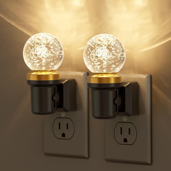 JandCase Night Lights Plug into Wall, 2 Pack Dimmable Night