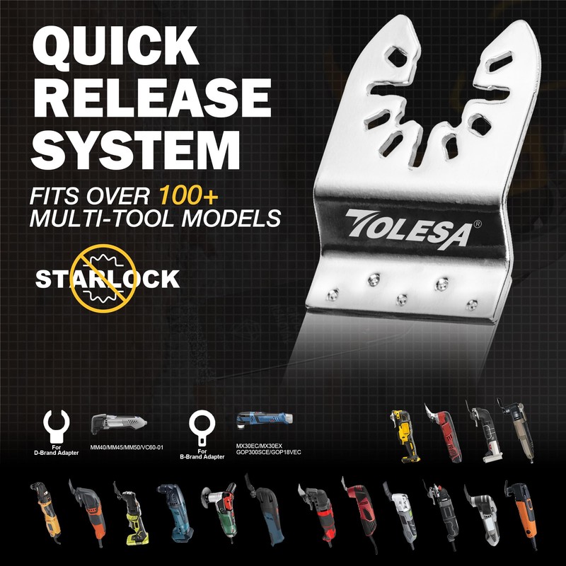 Diamond Oscillating Multi Tool Blades 5 Pcs Set, Precise &