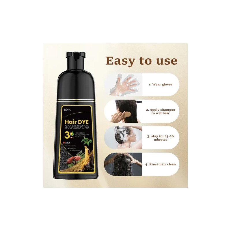 Mopoyat Shampoo Tinte Instantáneo Cubre Canas Natural