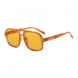 WDZAYXC Retro Sunglasses for Men and Women, Trendy, Retro Sunglasses with Large Frame, Leopard/Orange