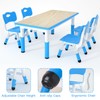 LulliSpace Kids Table and 4 Chairs Set，Height Adjustable Children Table