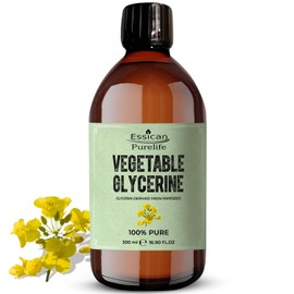 Essican Purelife Liquid Glycerin for Skin 500ml, Pure Glycerine for Skin & Hair Oil for Dry Hair, Multi-Purpose Vegetable Glycerine for Cleaning, Natural Scalp Moisturiser Oils for Hydration
