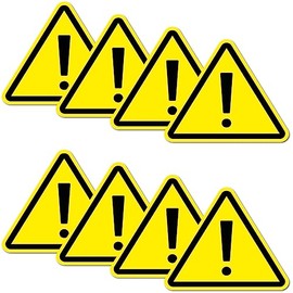 Pack of 8 Warning Stickers 6 x 5 cm Warning UV Protection Laminated Waterproof Digital Print Warning